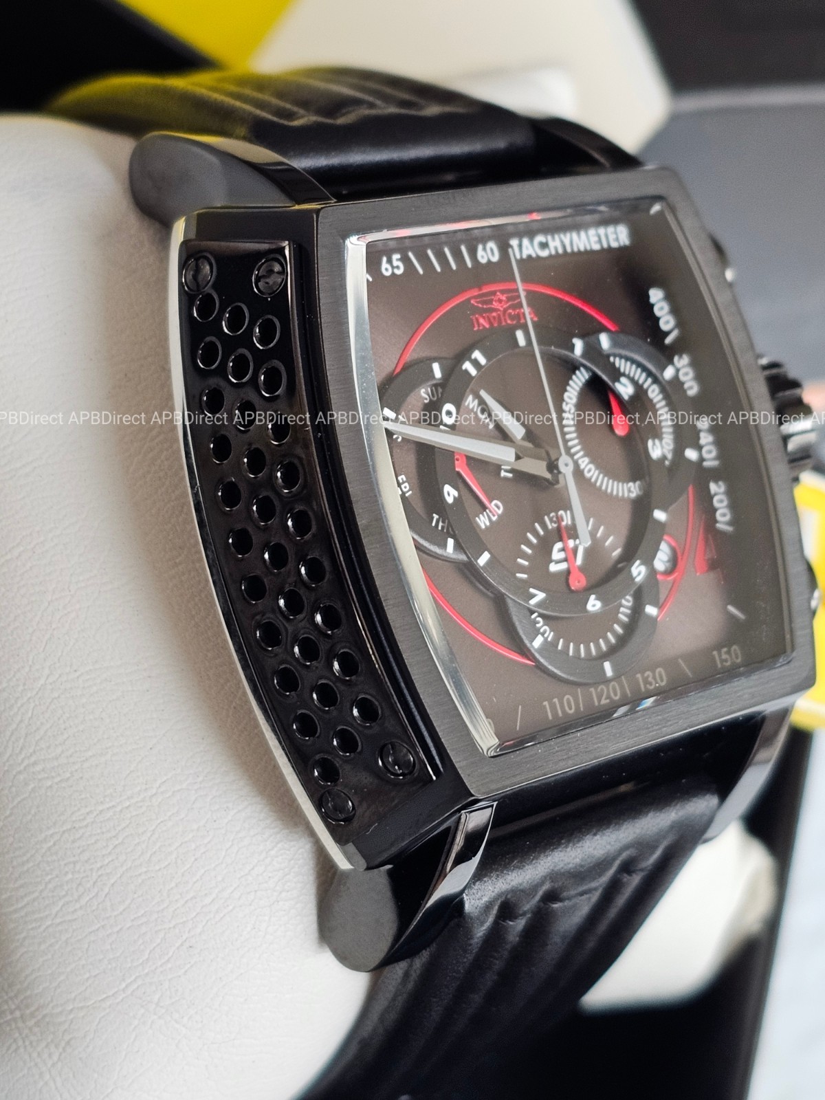Invicta – S1 Rally – Swiss Z60 Chronograph Black / RED – Leather Mens Watch