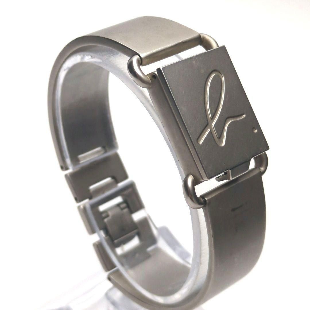 Agnes B. V401-5940 Ladies Quartz Flip-Cover Bangle Watch Silver