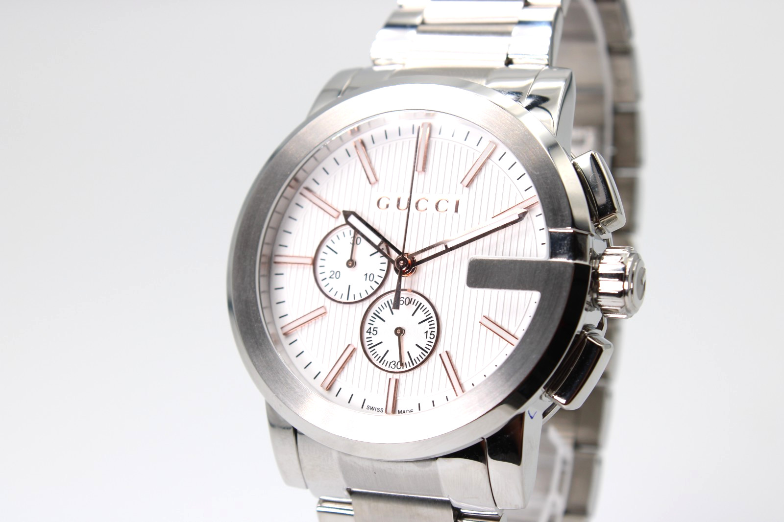 GUCCI G-Chrono YA101201 Silver Dial Men Watch 44mm