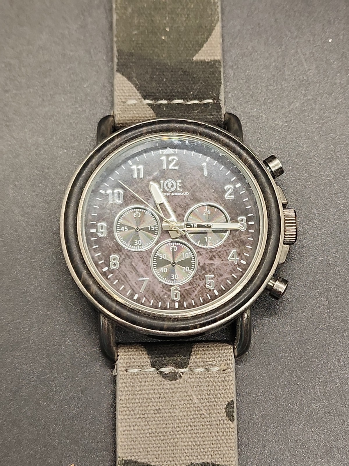 Joseph Abboud Quartz Movement Watch 8.5″ Camo Band 08085 New Battery Works
