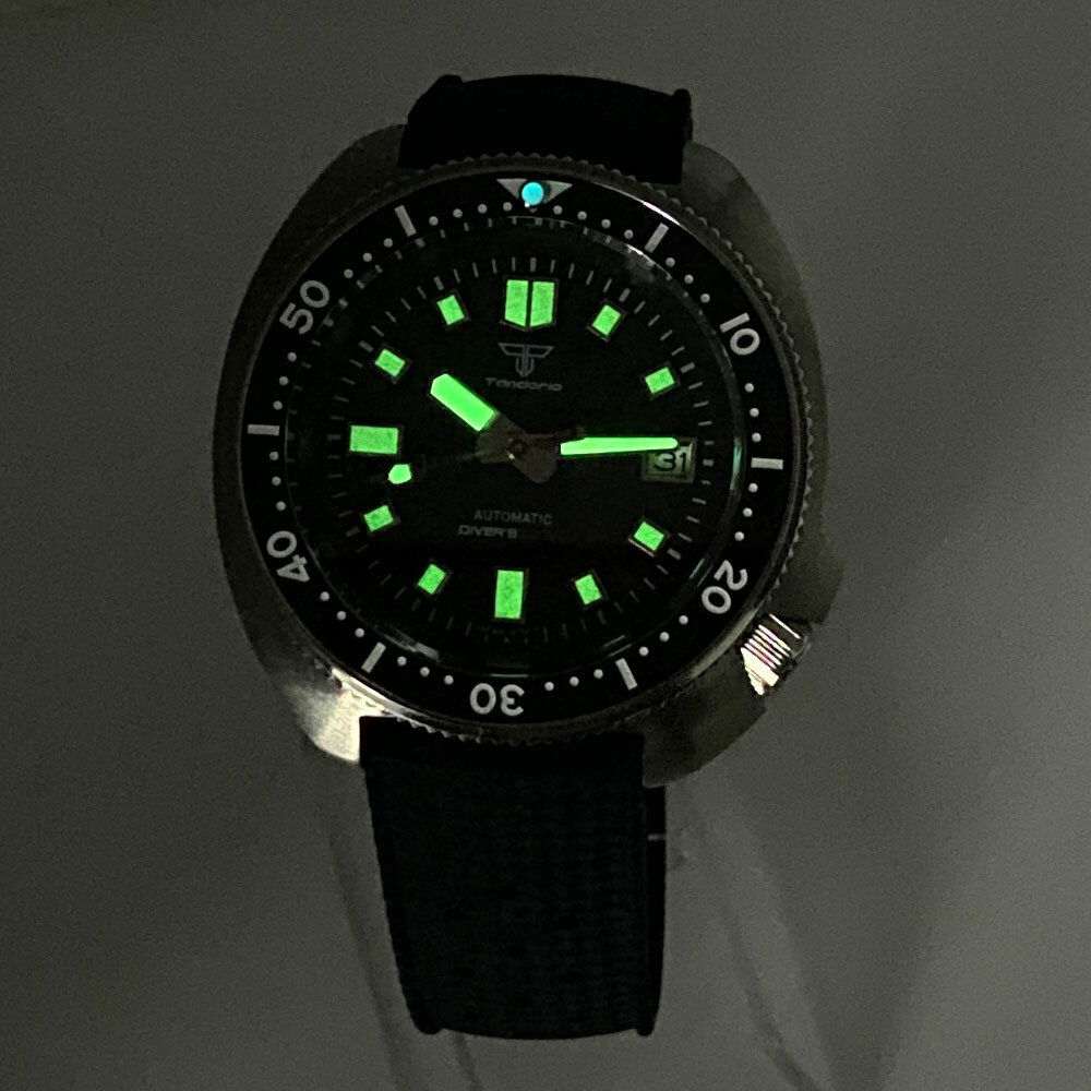 Titanium 20ATM 44mm Tandorio Sterile Black Dial Japan NH35A Automatic Mens Watch