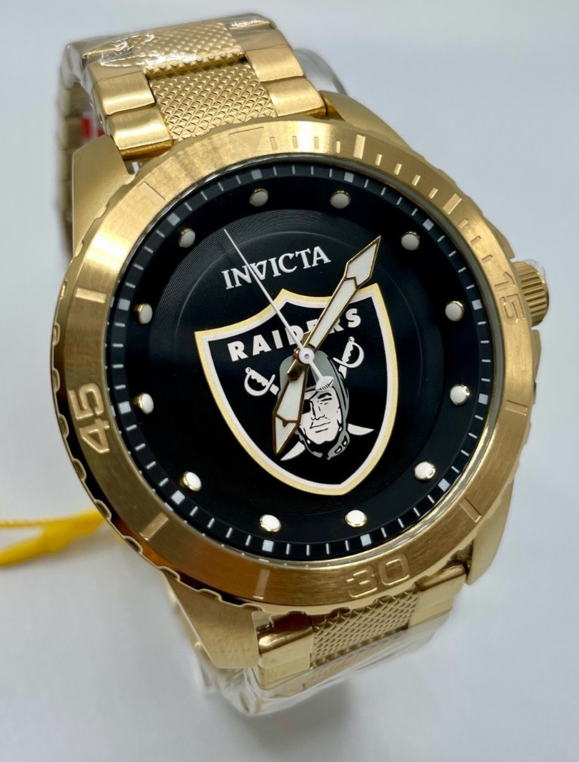 Invicta NFL Las Vegas Raiders Men’s Watch – 48mm, Gold (48093)