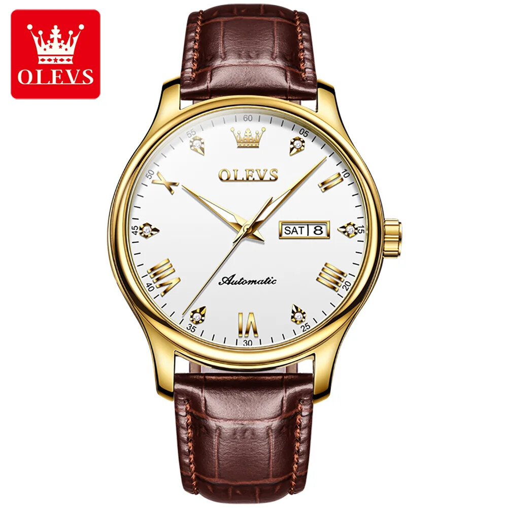OLEVS Waterproof Luminous Luxury Diamonds Dials Men’s Automatic Mechanical Watch