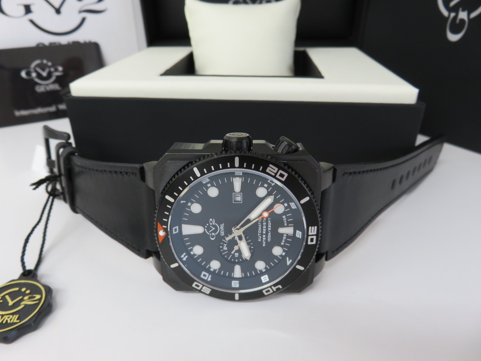 GV2 by Gevril Men’s 4554 XO Submarine Swiss Automatic Date Stainless Steel Watch