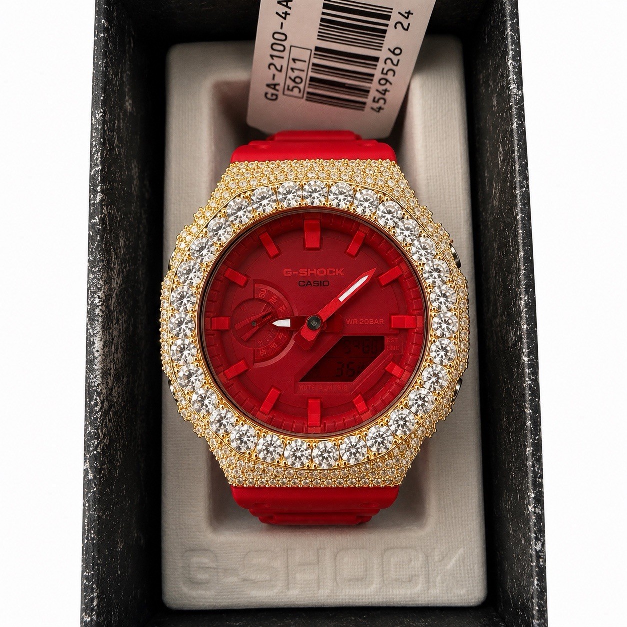 Casio G-Shock GA-2100-4A Original Moissanite Diamond Bizel Watch for Men
