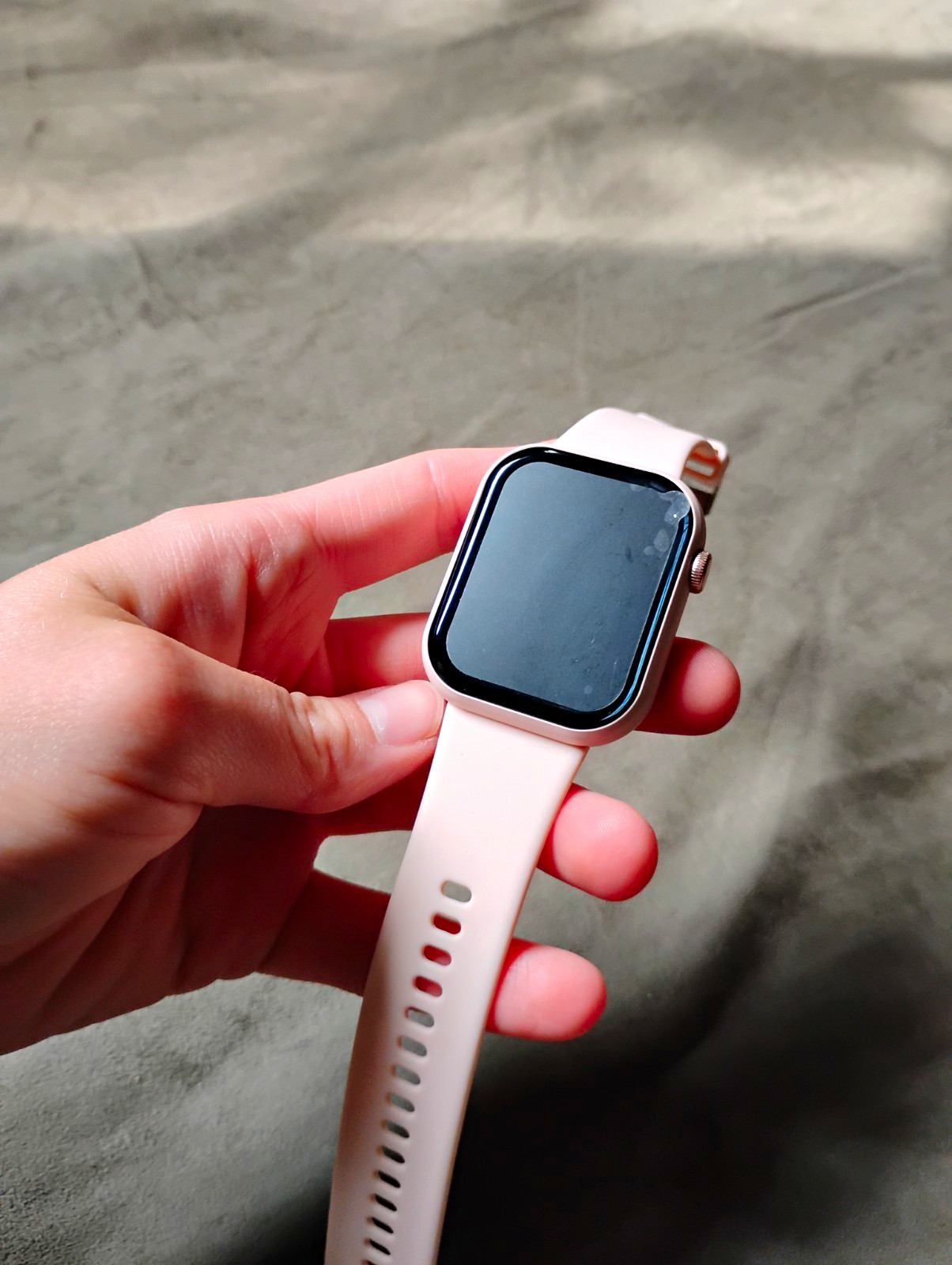 Pink 44mm Smart Watch w/ Pink Silicone Band, Magnetic Charging Cable