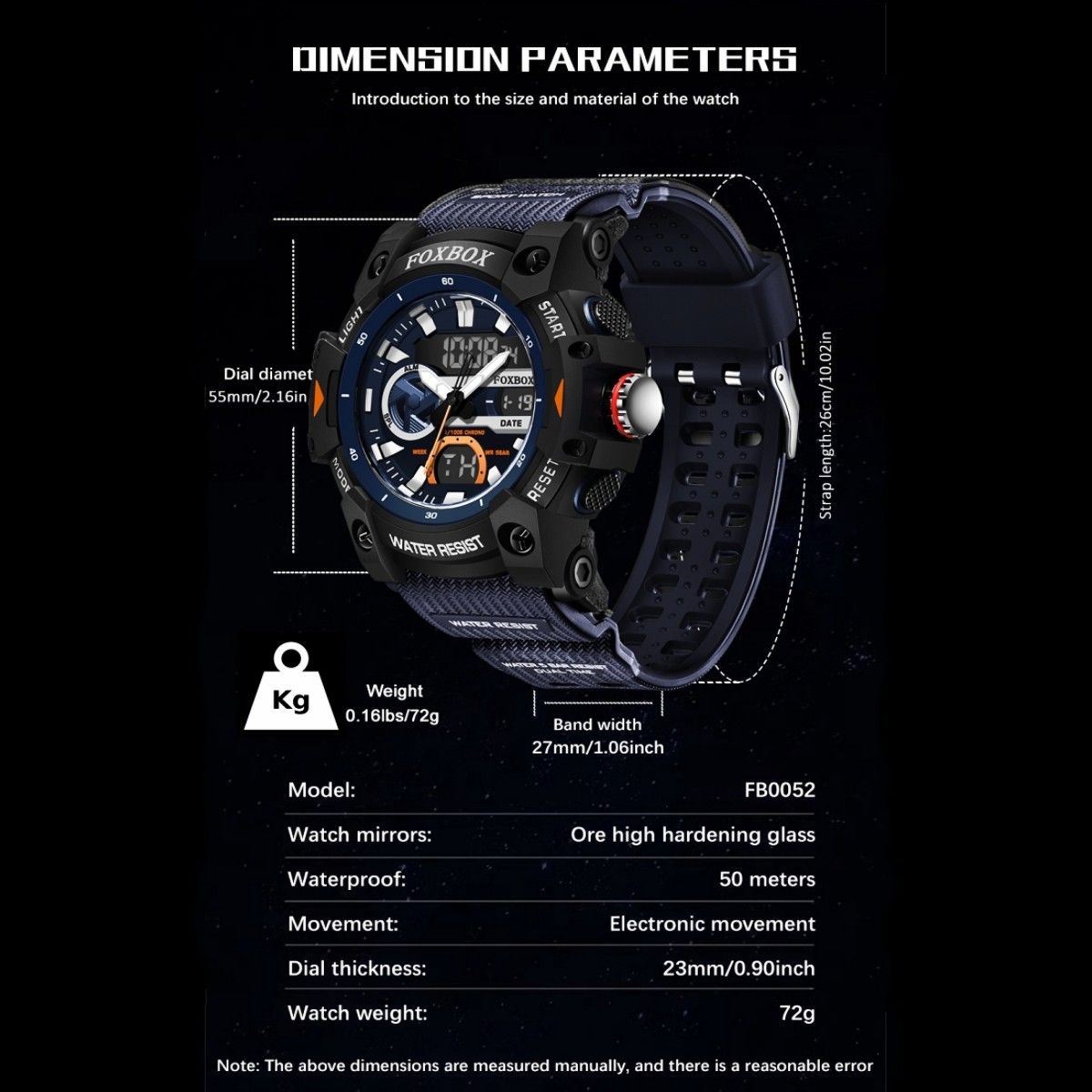 Men Watch Quartz Digital Analog Luminous Waterproof Sport Boy Wristwatch Gift