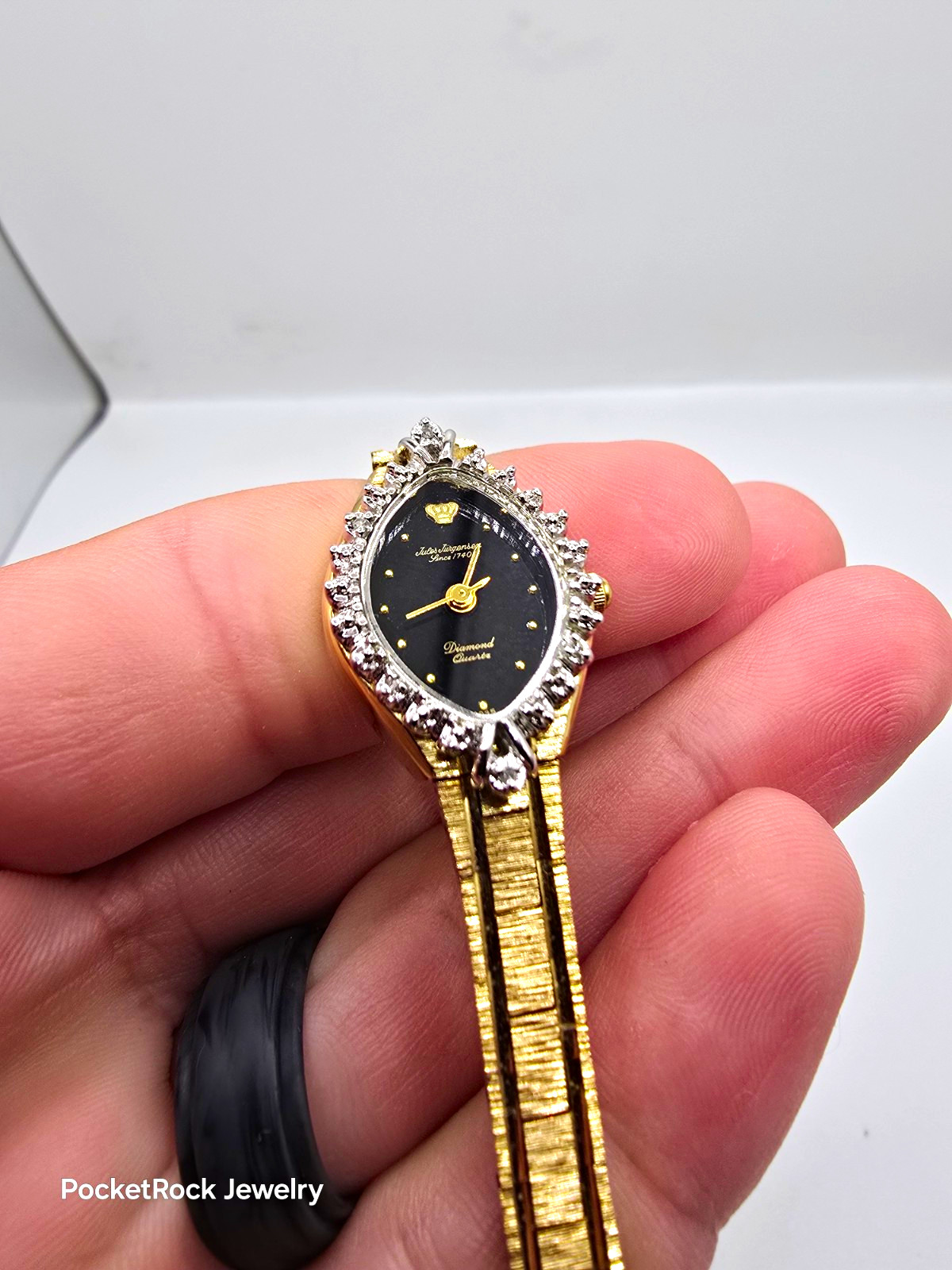 Jules Jurgensen Special Women’s Gold Tone Quartz Black Dial Diamond