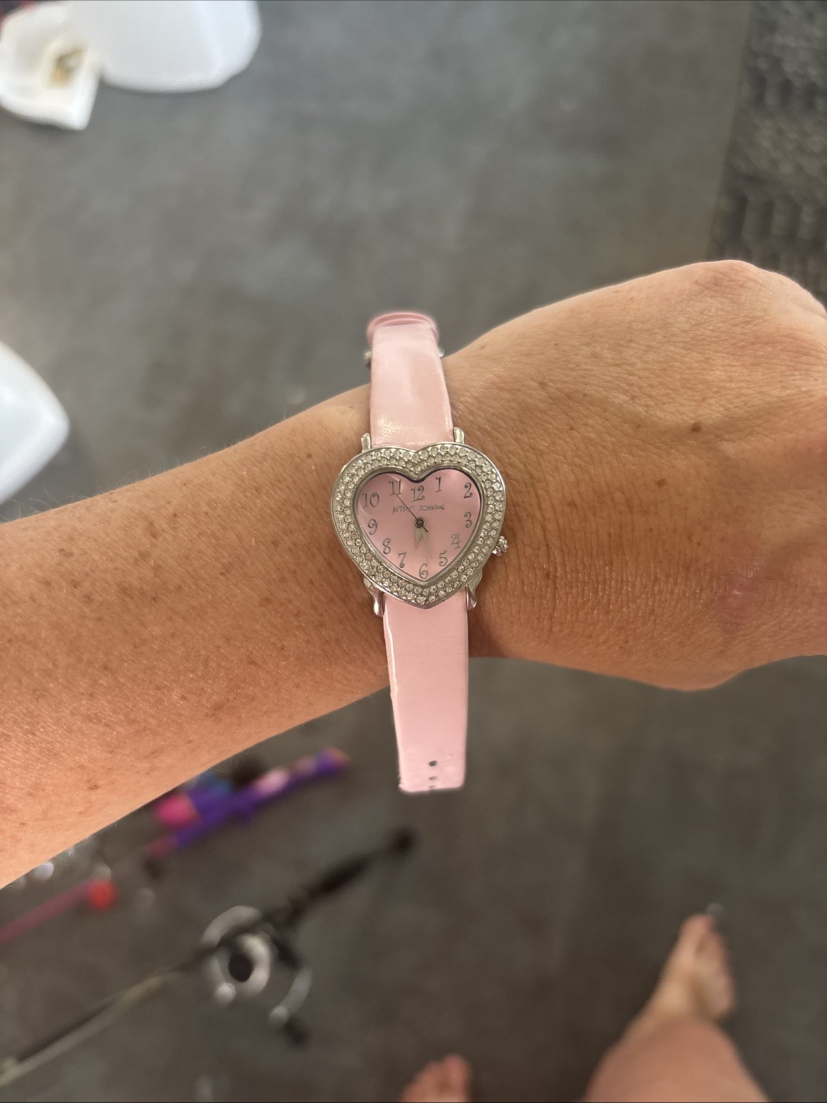 Betsy Johnson Women’s Pink Heart Watch