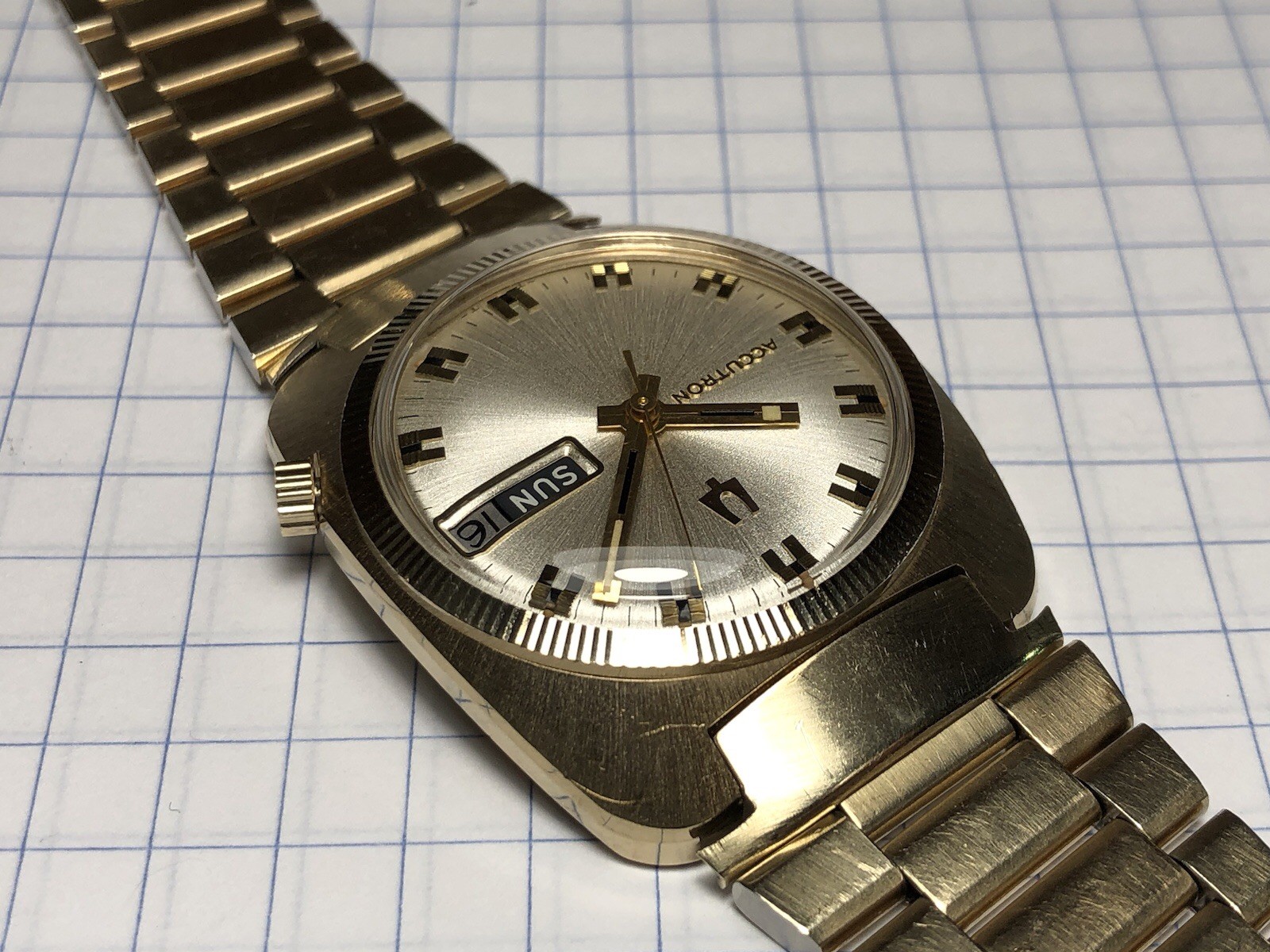 Vintage 1971 Bulova Accutron «AK» Day Date Tuning Fork 2182 Watch w/t Bracelet!
