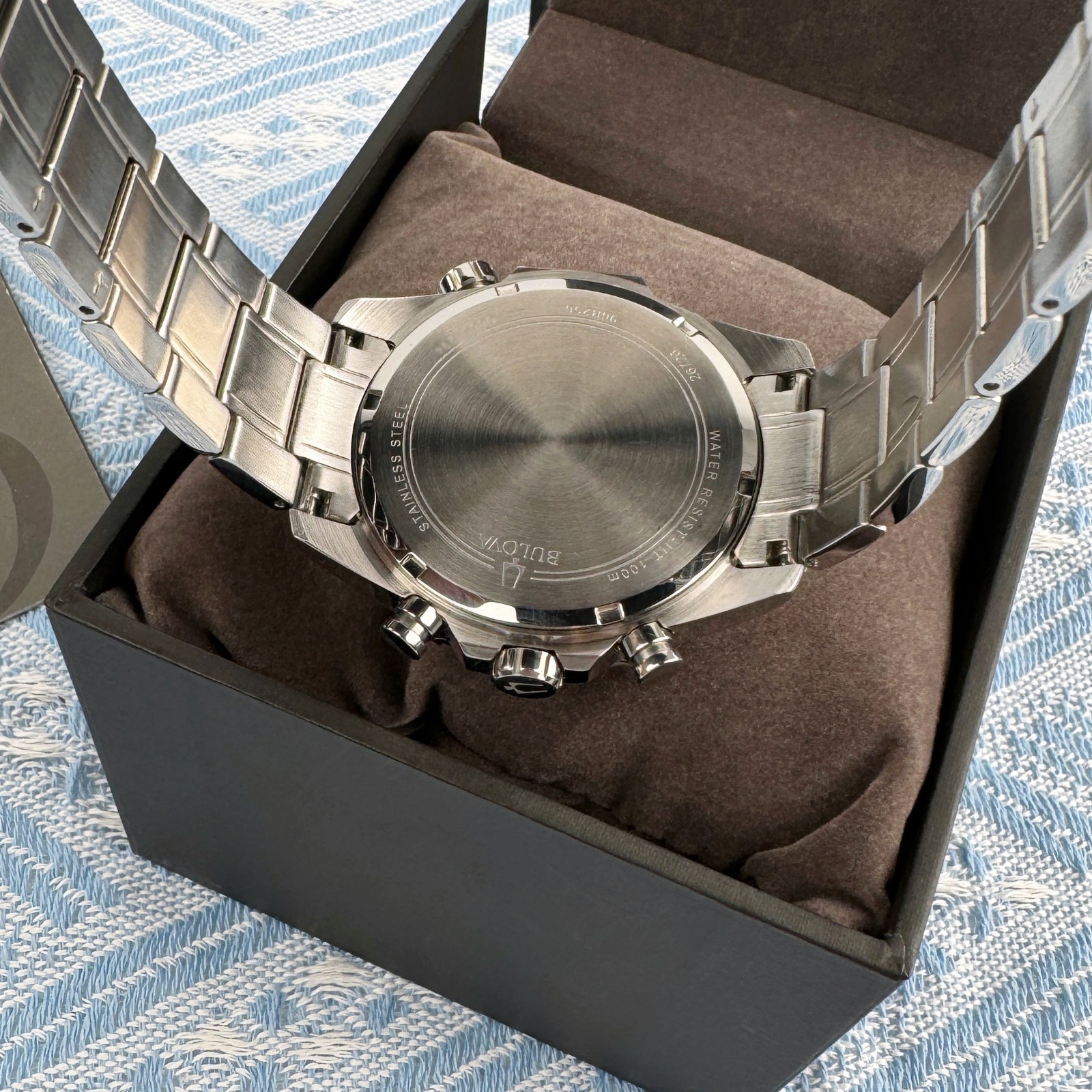 New Bulova Marine Star Chronograph Men’s Watch White Dial 43mm/96B255