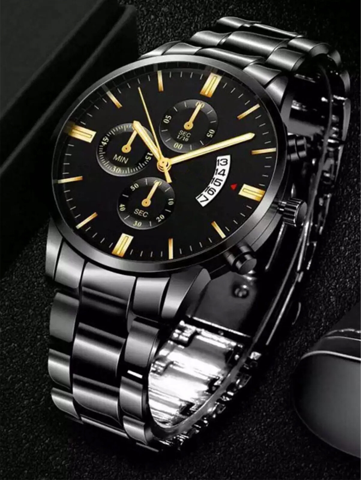 Men New Quartz Watch Stainless Steel Analog Watch Gift For Man Casual Work