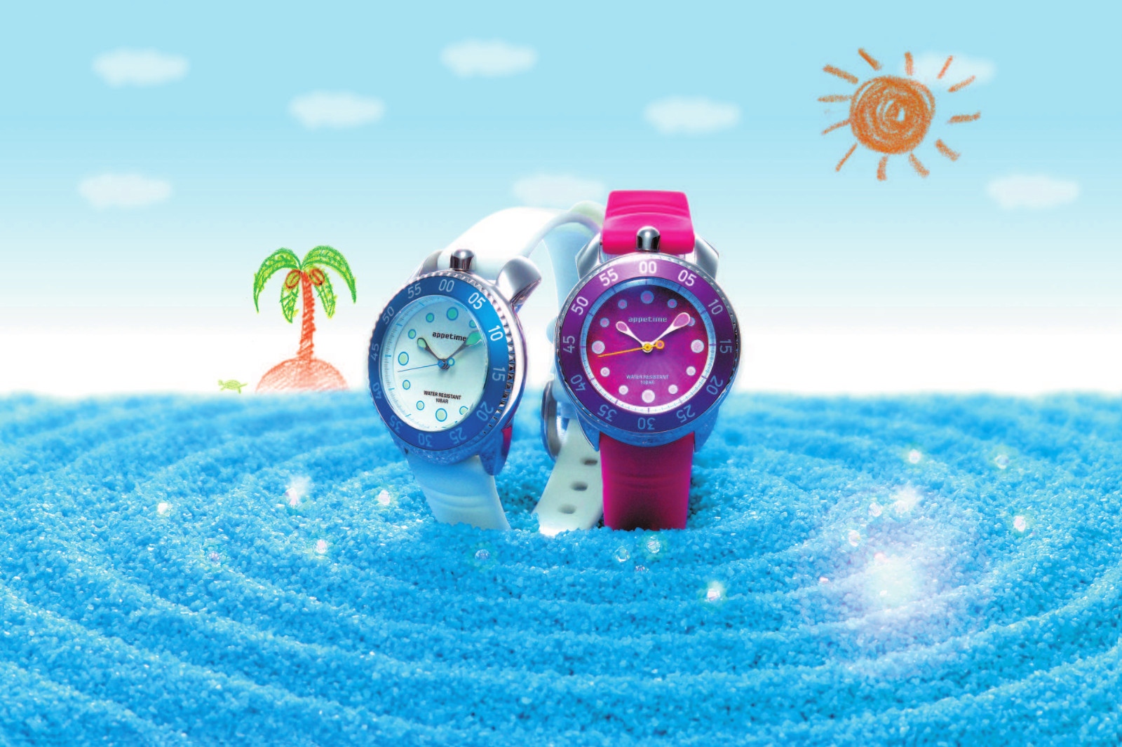 appetime ripplio Butterfly Fish theme turtle shaped watch