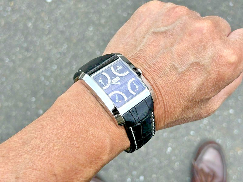 Jean d’Eve Quarta Automatic 927051NAAAK Retrograde Mens Watch Black Leather Box