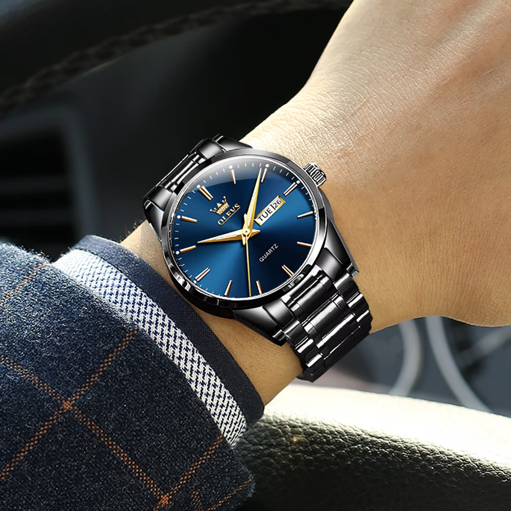 Classic Men Watches with Date,Stainless Steel Man Watch with Date, Bussiness Wat