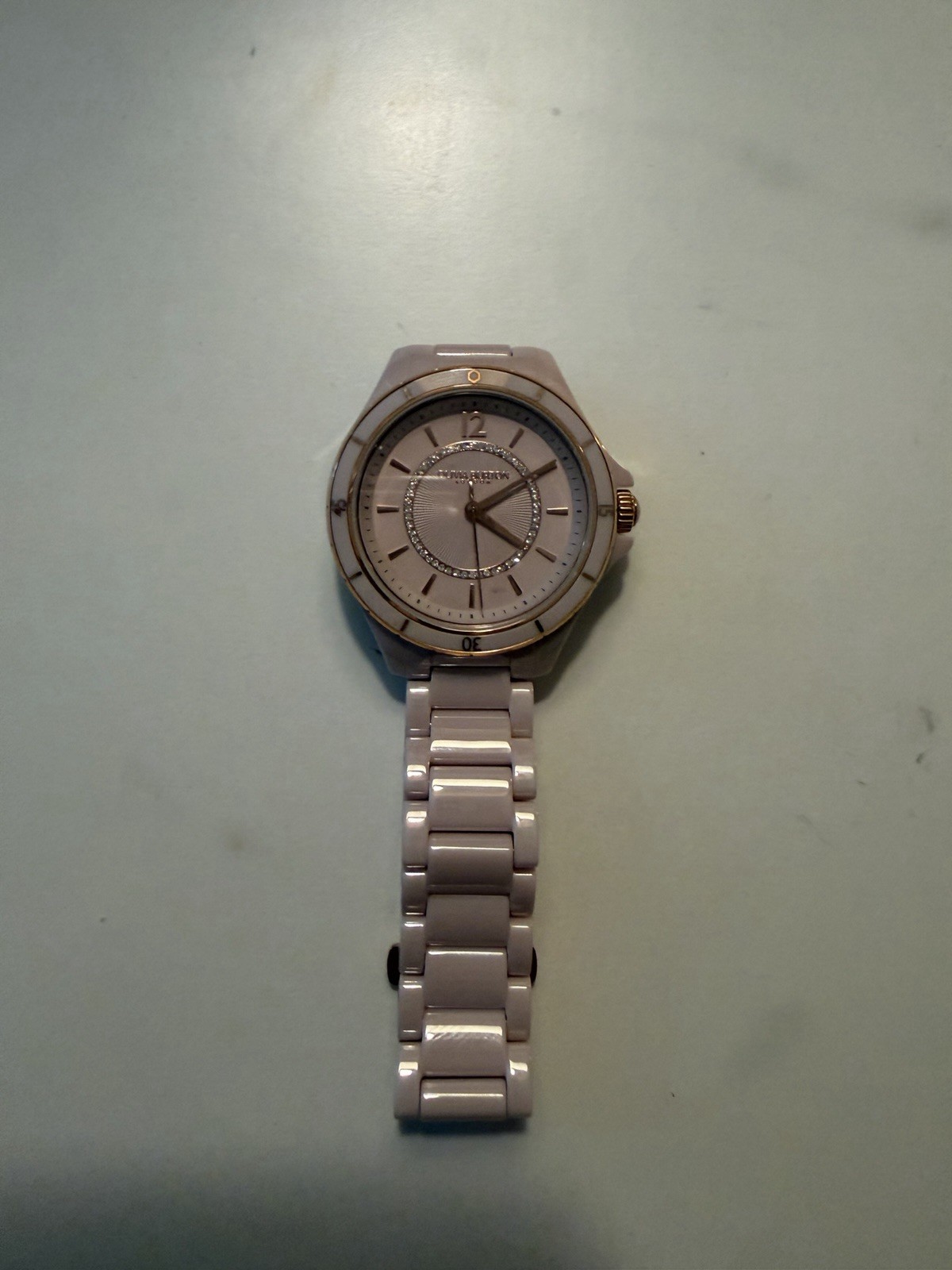 Olivia Burton London Pink Rose Gold Quartz Bracelet Watch Runs Great