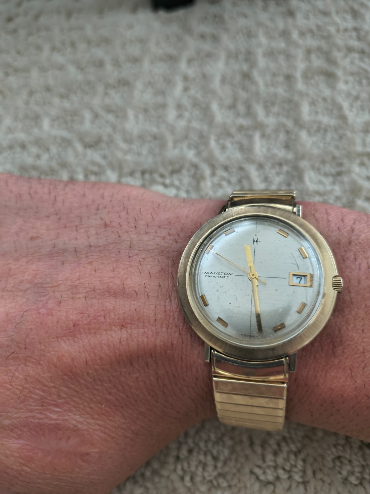 Vintage HAMILTON Thin-O-Matic Automatic 10k Gold Filled 34 om Date Watch Running