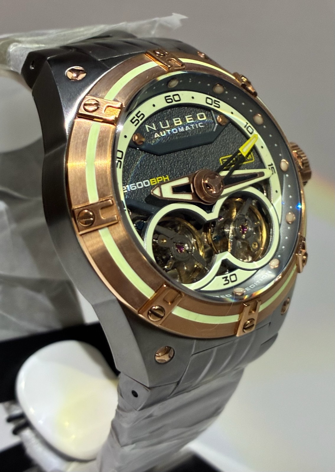 NUBEO GALILEO AUTOMATIC LE GRANITE GOLD 49MM AUTOMATIC WATCH MSRP: $1,100 (NEW)