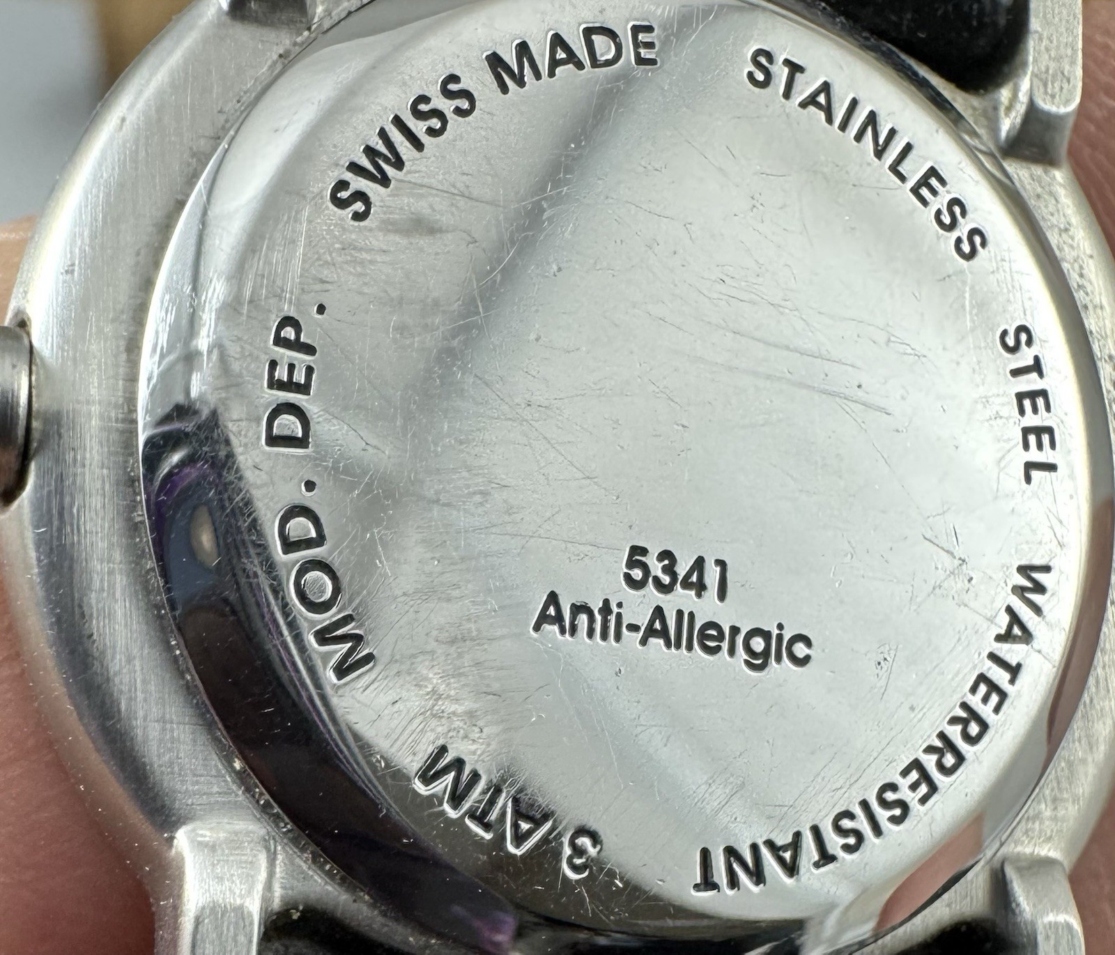 Alfex Swiss Made Watch Minimalist Stainless Steel Leather Strap 1990s