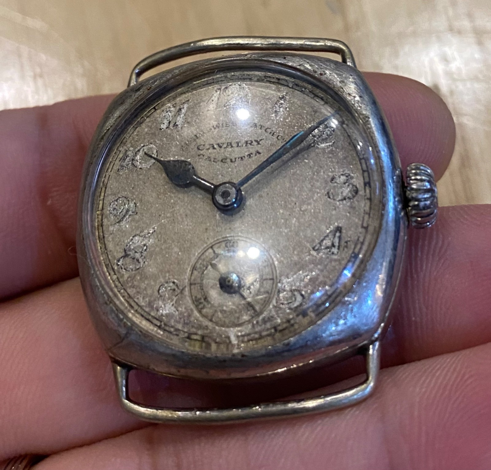vintage early PAF Issued Anglo Swiss Watch Cushion Army Pakistan India PLS READ