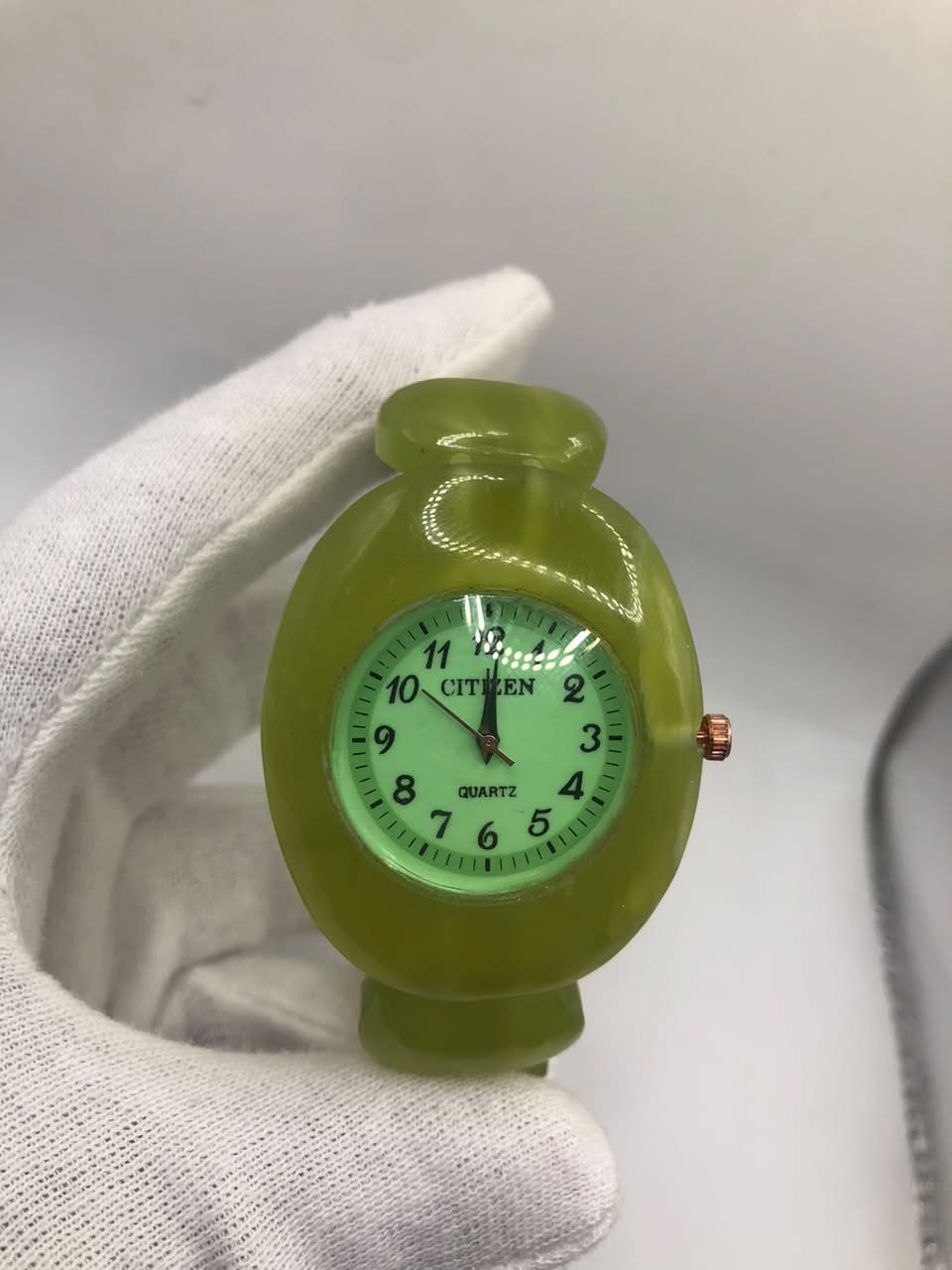Natural Jade Stone Watch Handmade Serpentine Quartz Wristwatch for Men Women