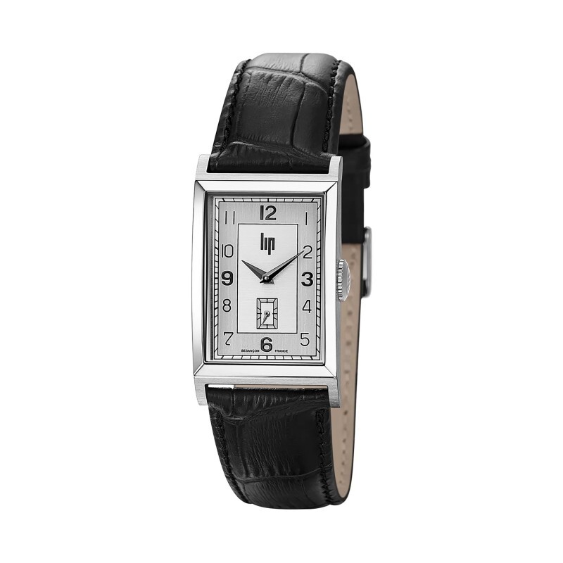 Lip Churchill T24 671270 Unisex Black Leather Straps Analog Dial Wristwatch 24mm