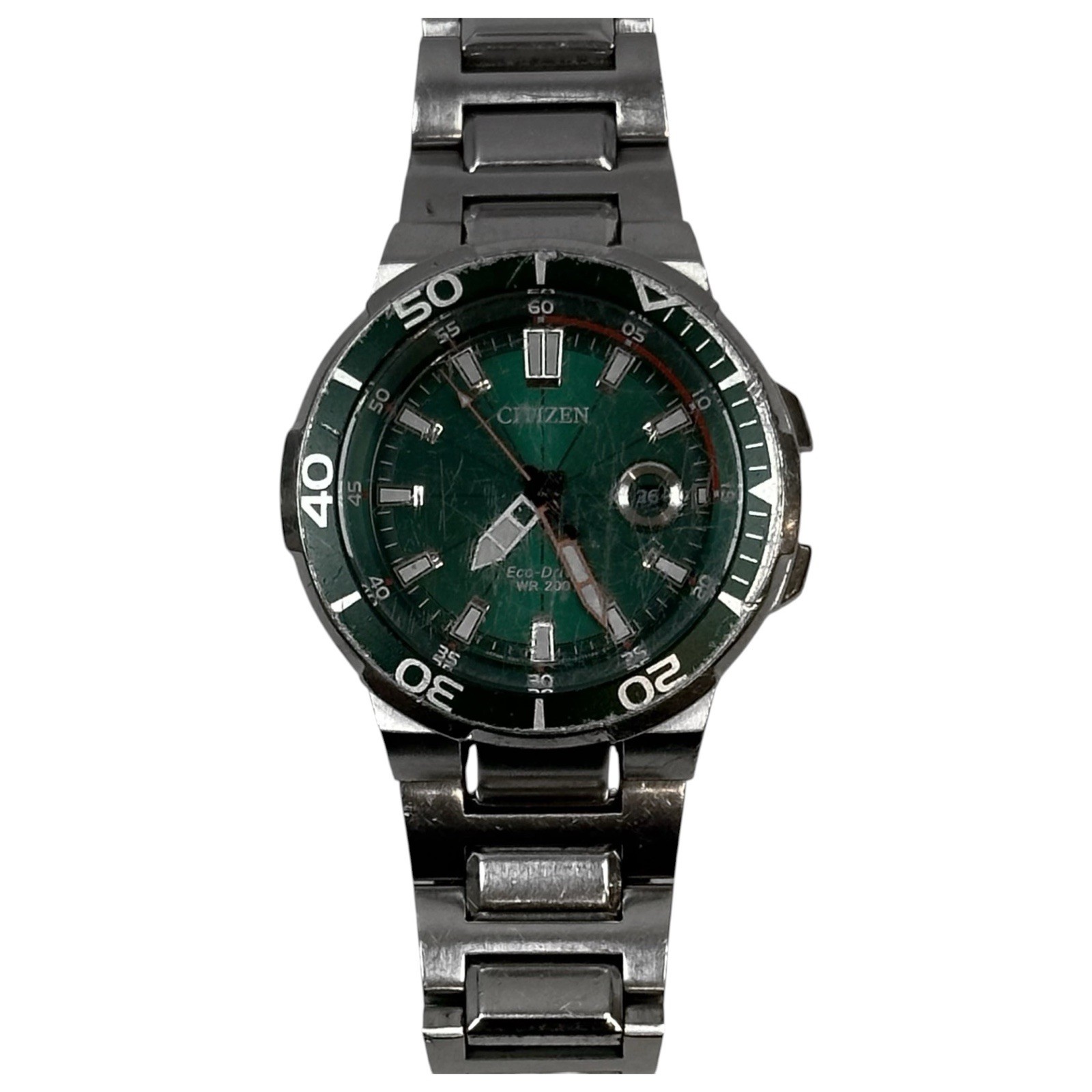 Citizen AW1428-53X Eco-Drive Endeavor Stainless Green Dial Men’s 45mm Watch READ