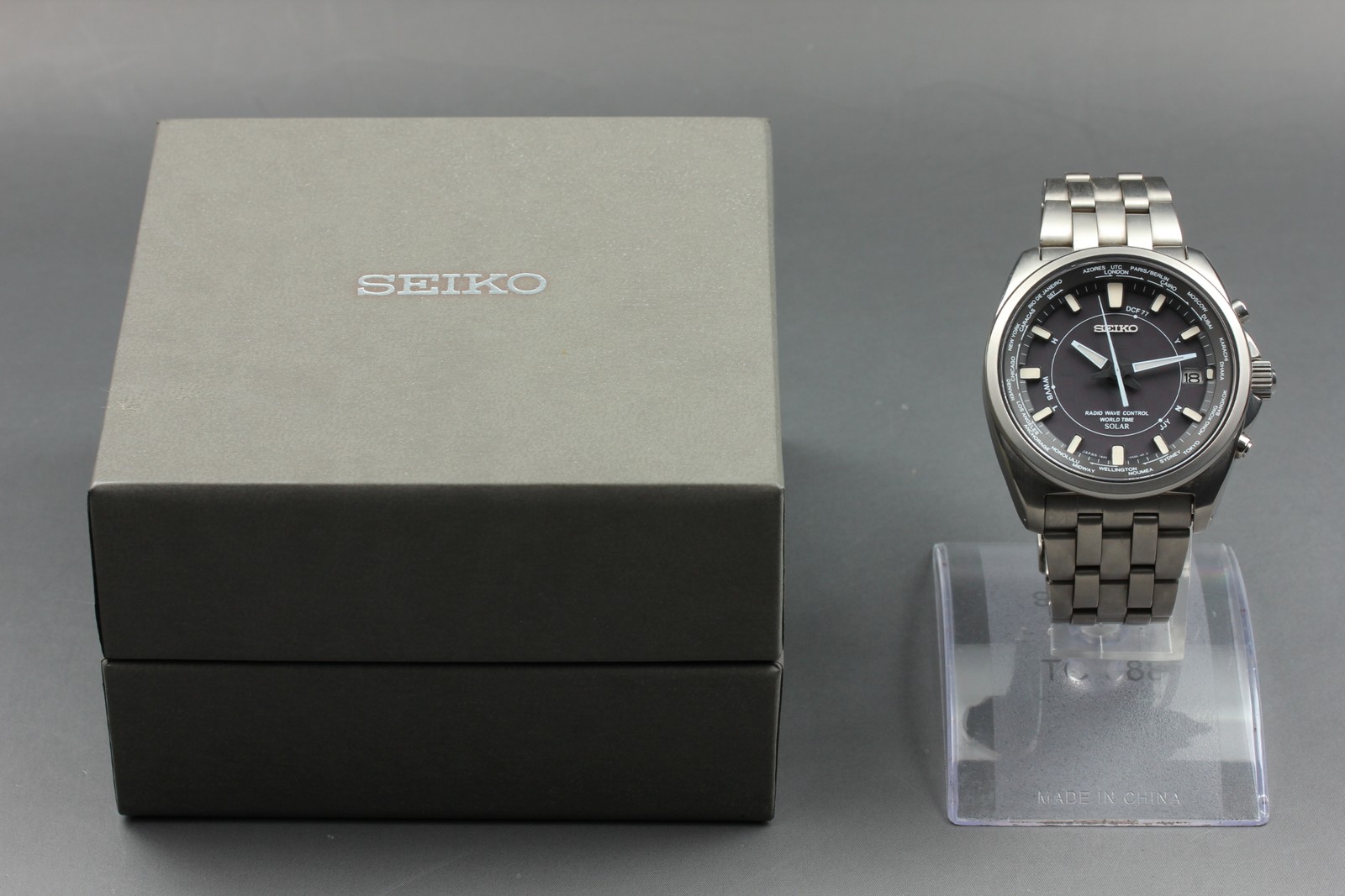 [Near MINT] Seiko 7B25-0AB0 Radio Controlled World Time Solar Men’s From JAPAN