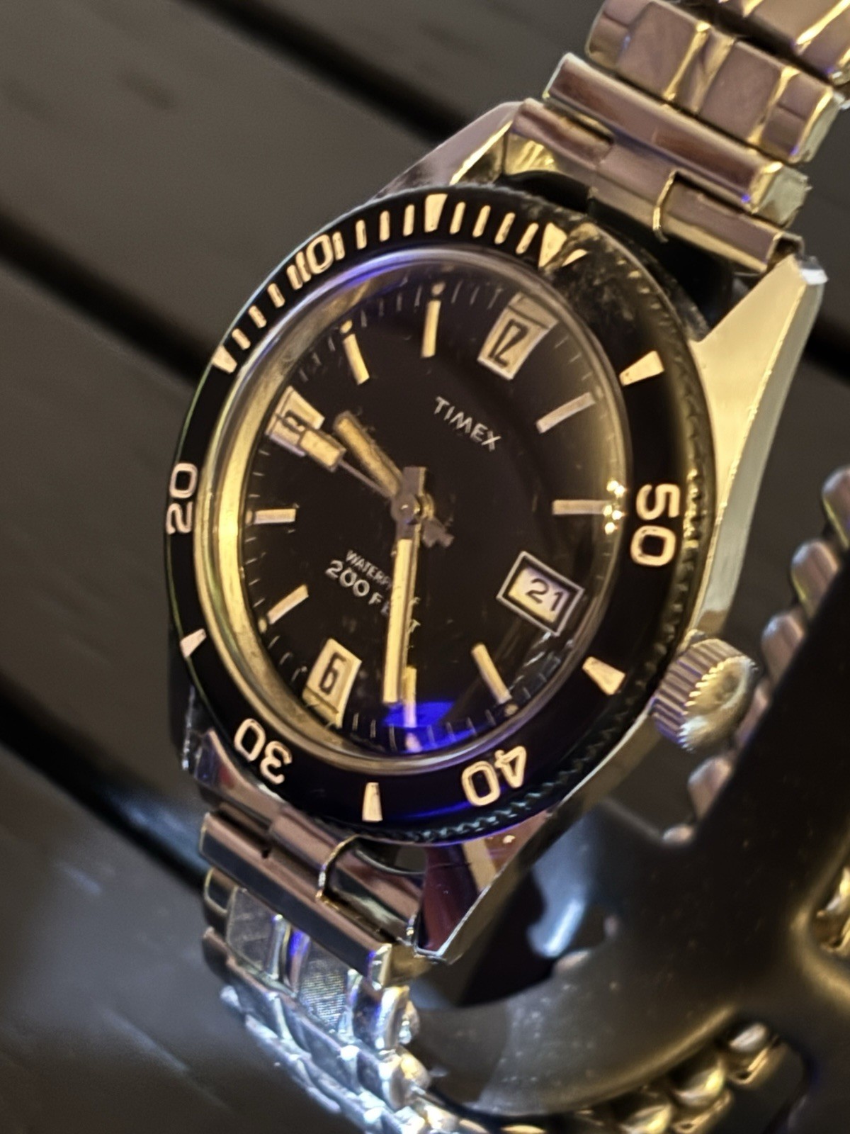 ‼️Vintage Timex Calendar🤿 Skin Diver🛟 200 Feet “ Rare 🇬🇧Dial- Looks Great‼️