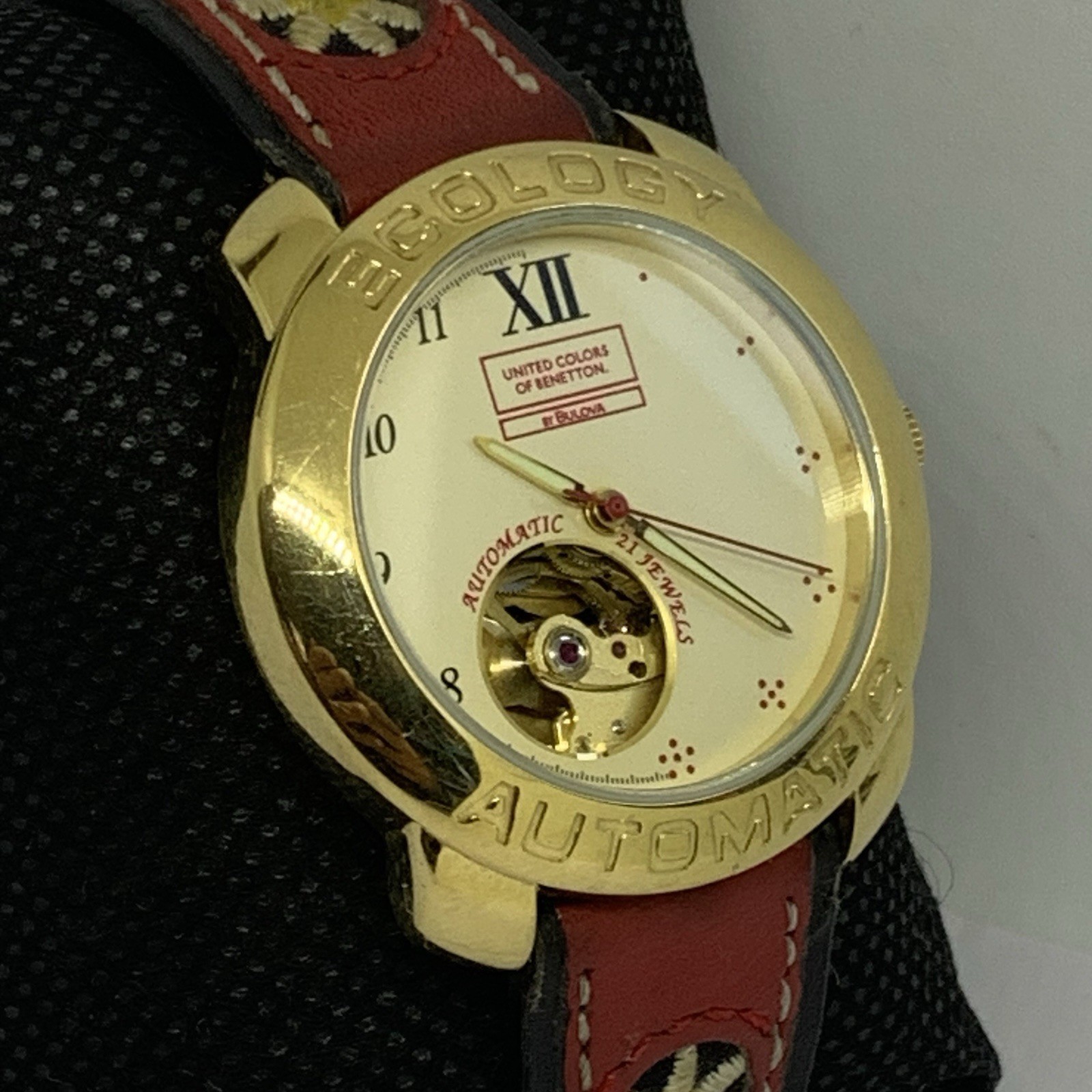 Vintage United Colors of Benetton by Bulova Watch: Ecology Automatic Wristwatch