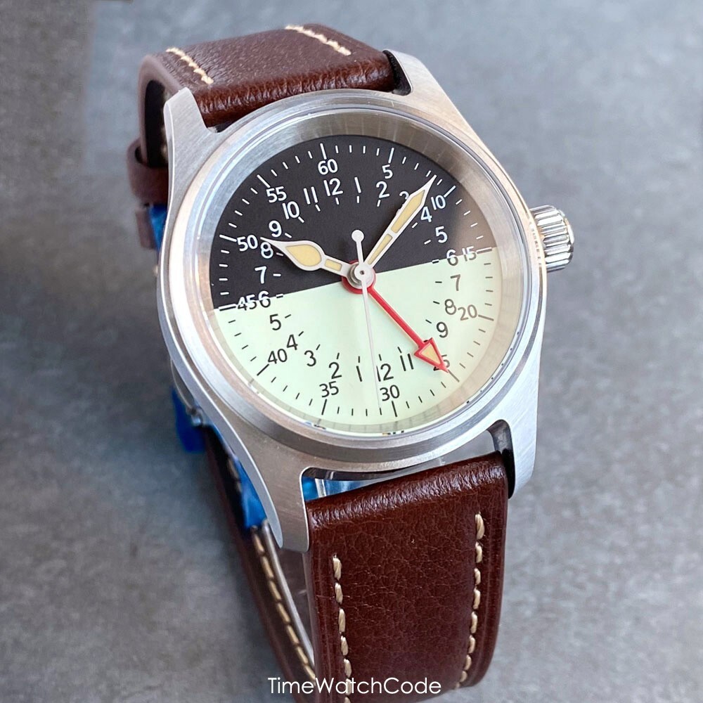 GMT Watch for Men NH34 Automatic Movt Pilot Waterproof Sapphire Luminous 36mm
