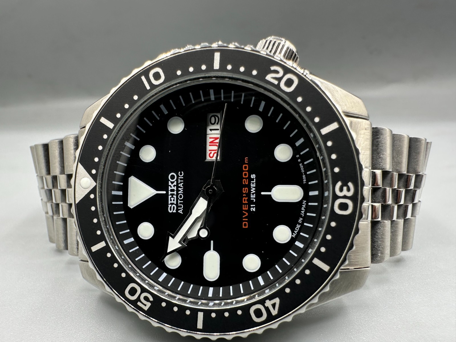 Seiko Vintage Black Diver Automatic Watch Men’s Sport Dive Wristwatch Classic