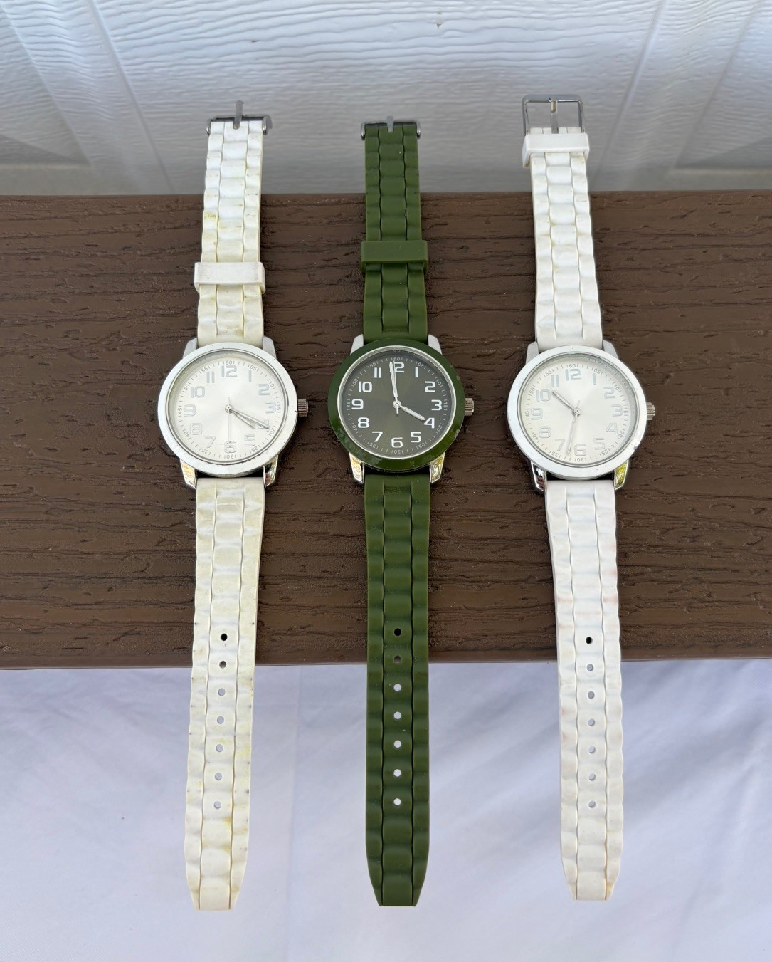 Lot of 3 Target Xhilaration Fashion Wrist Watches 2 White (Identical) & 1 Green