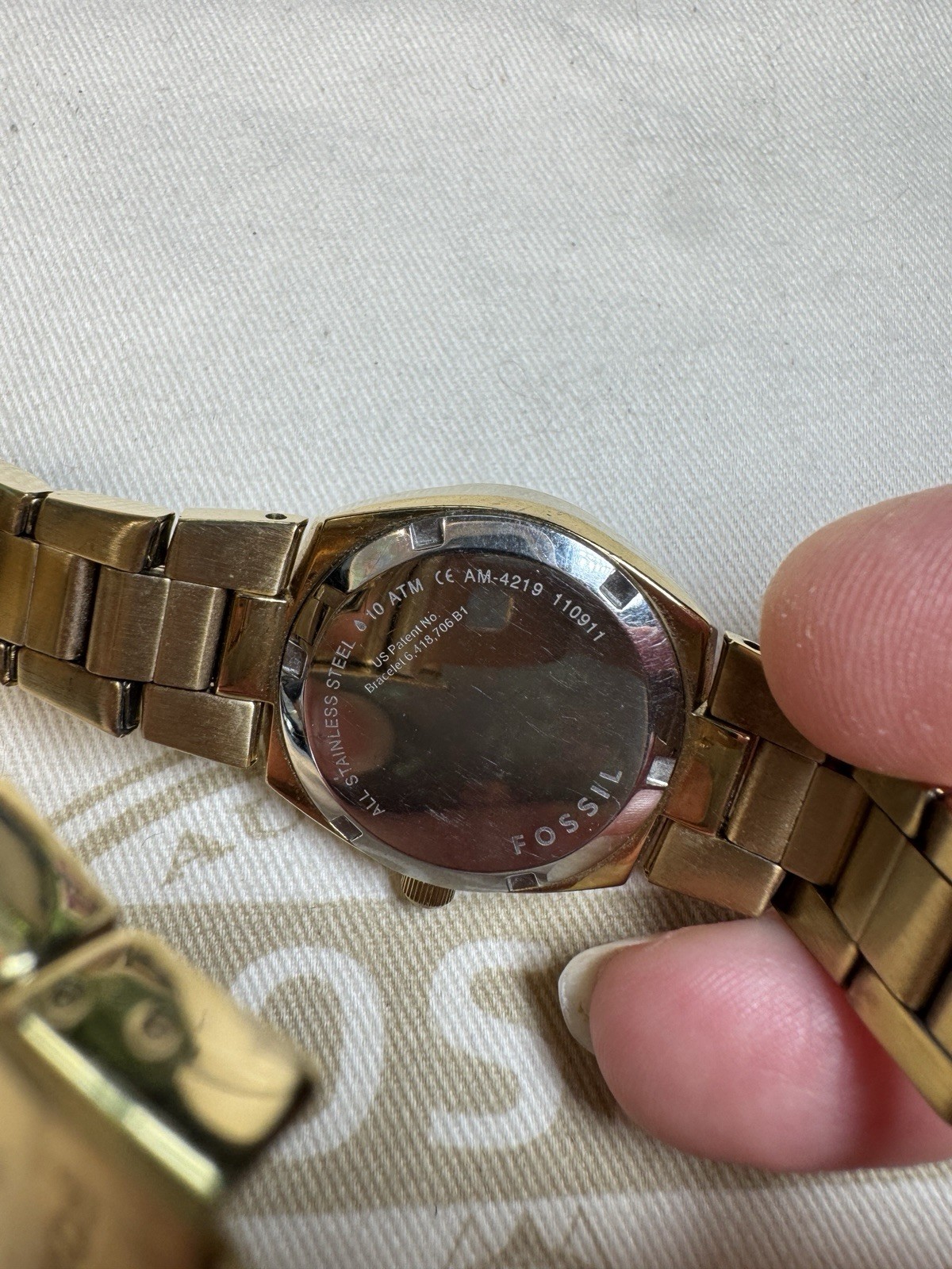 Fossil AM4219 Colleague Stainless Steel Mother-of-Pearl Quartz Watch
