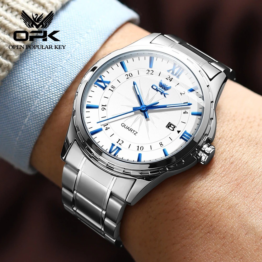Mens Business Leather Watch Quartz Waterproof Luminous Quality Wristwatch Boxed