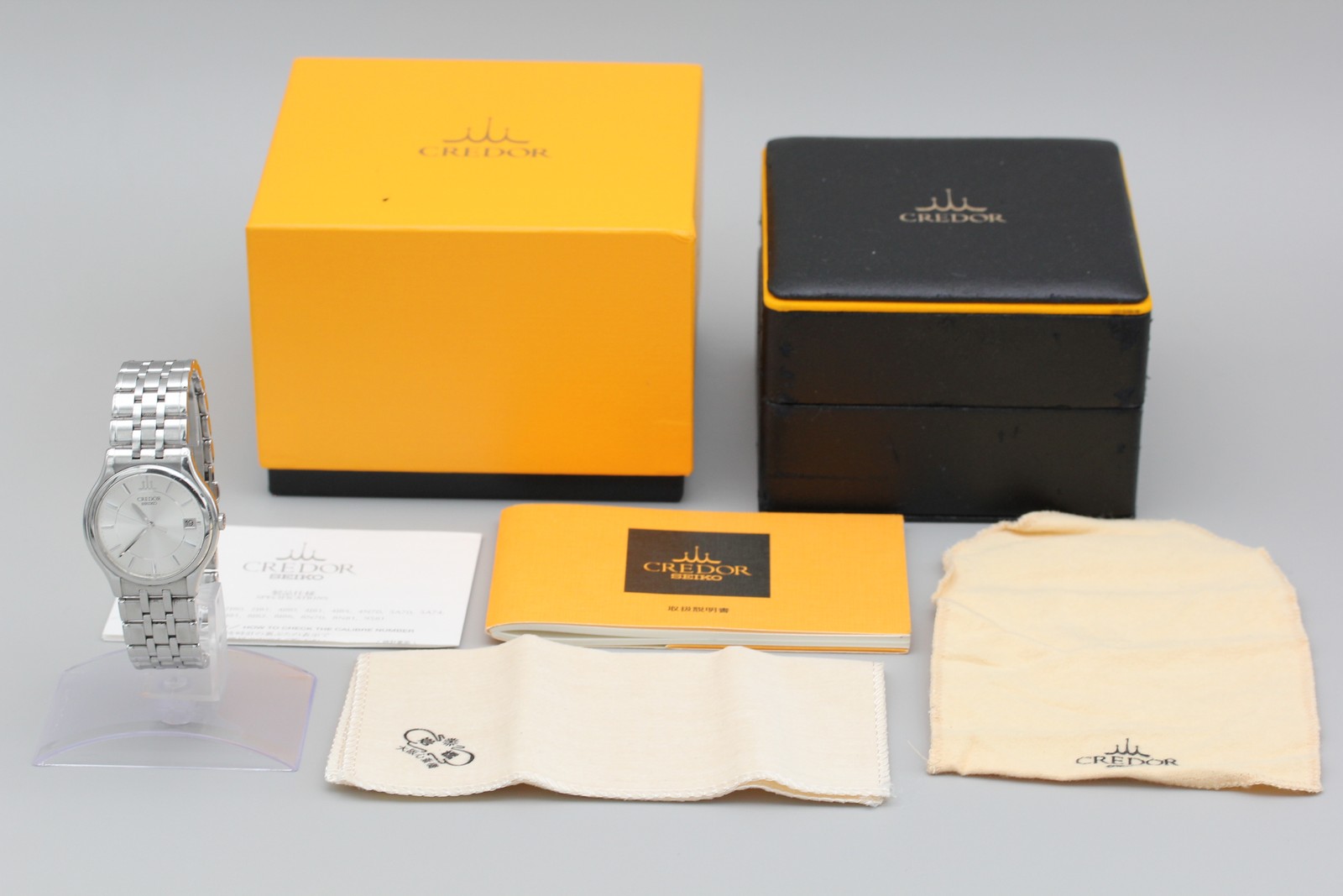 2002 *Exc+5 w/ Box* SEIKO Credor 8J86-7A00 Silver 35mm Quartz Men’s Watch JAPAN