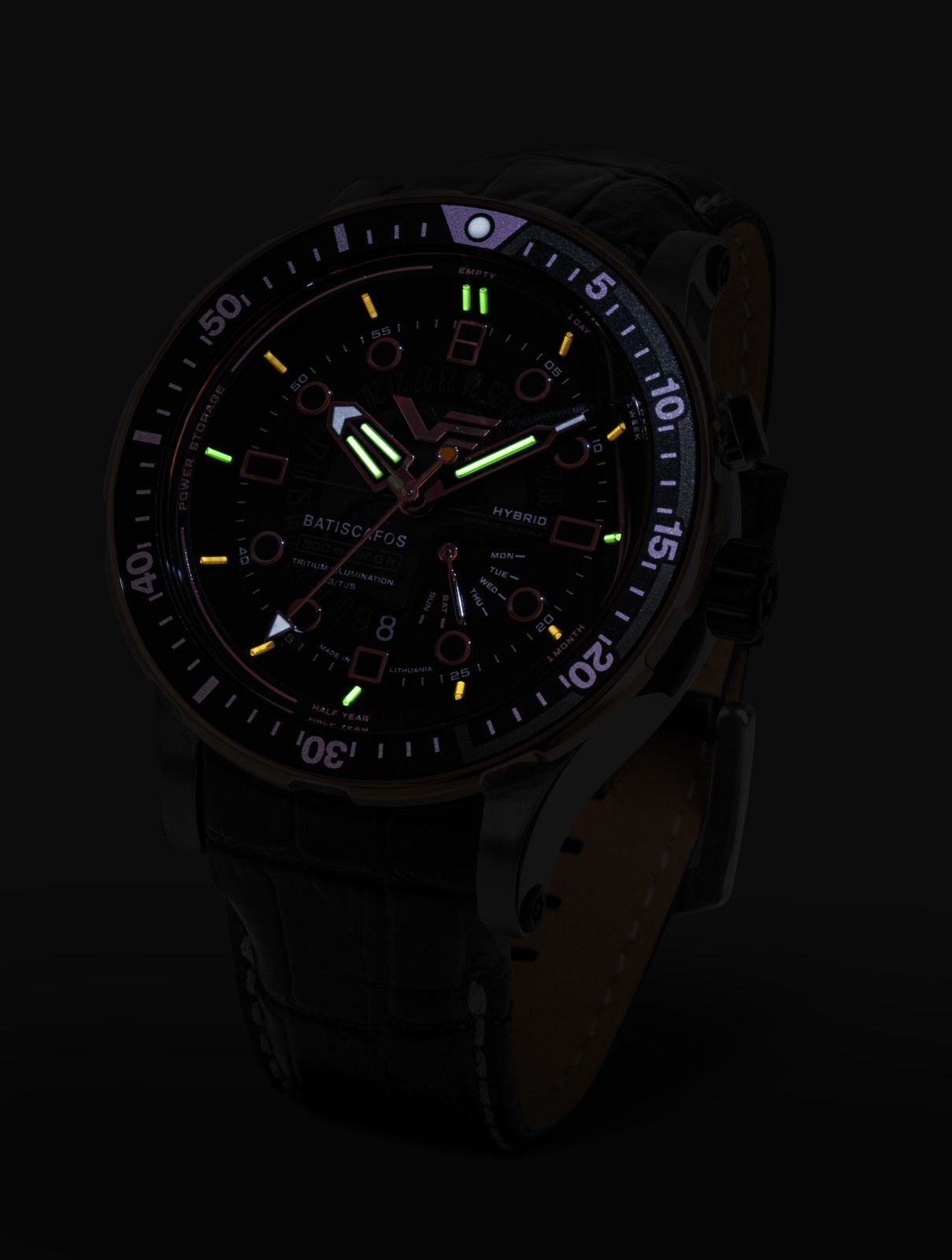 Vostok-Europe Batiscafos PX84-511E769 Hybrid Tritium 300M Dive Watch
