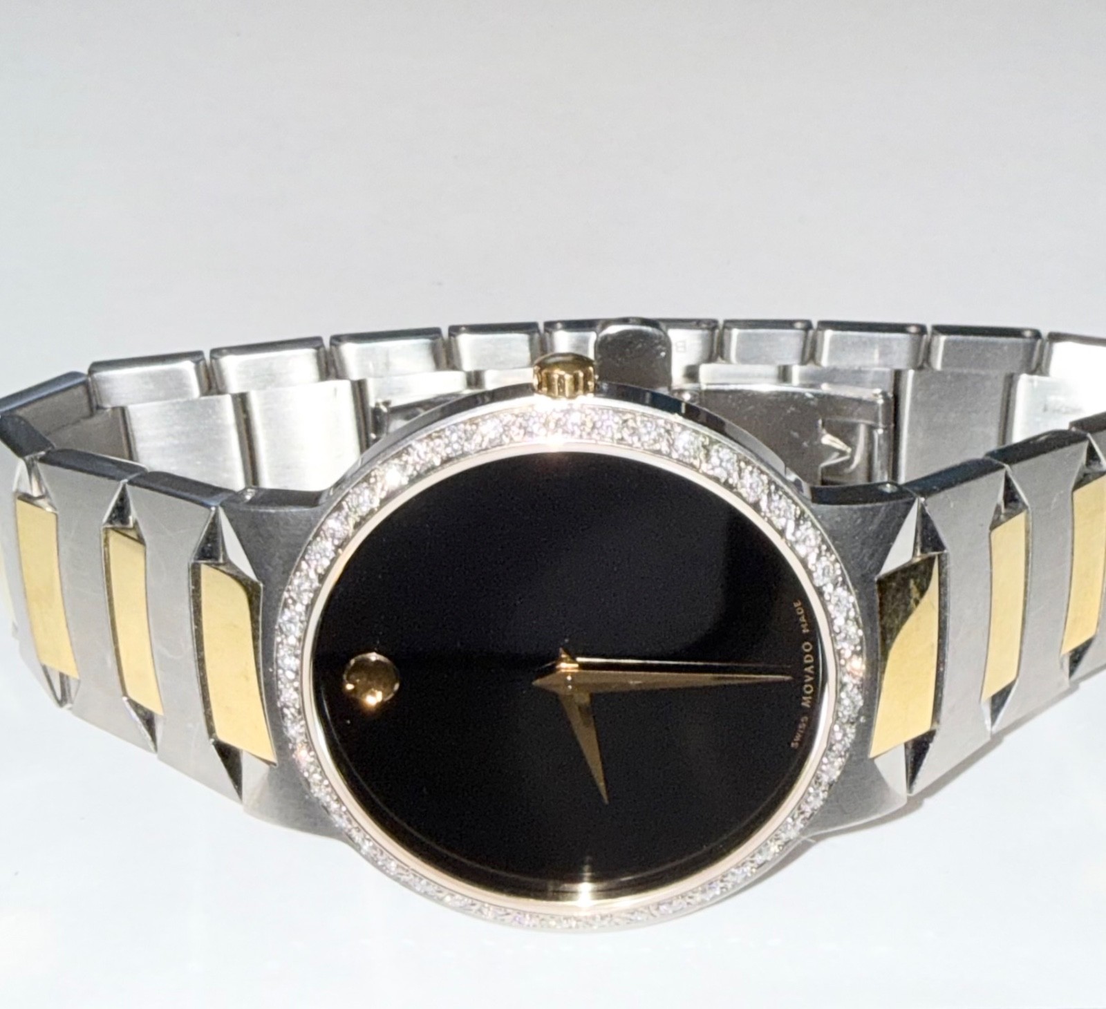Authentic Movado Temo Two Tone Men’s Lab Grown Diamond Watch