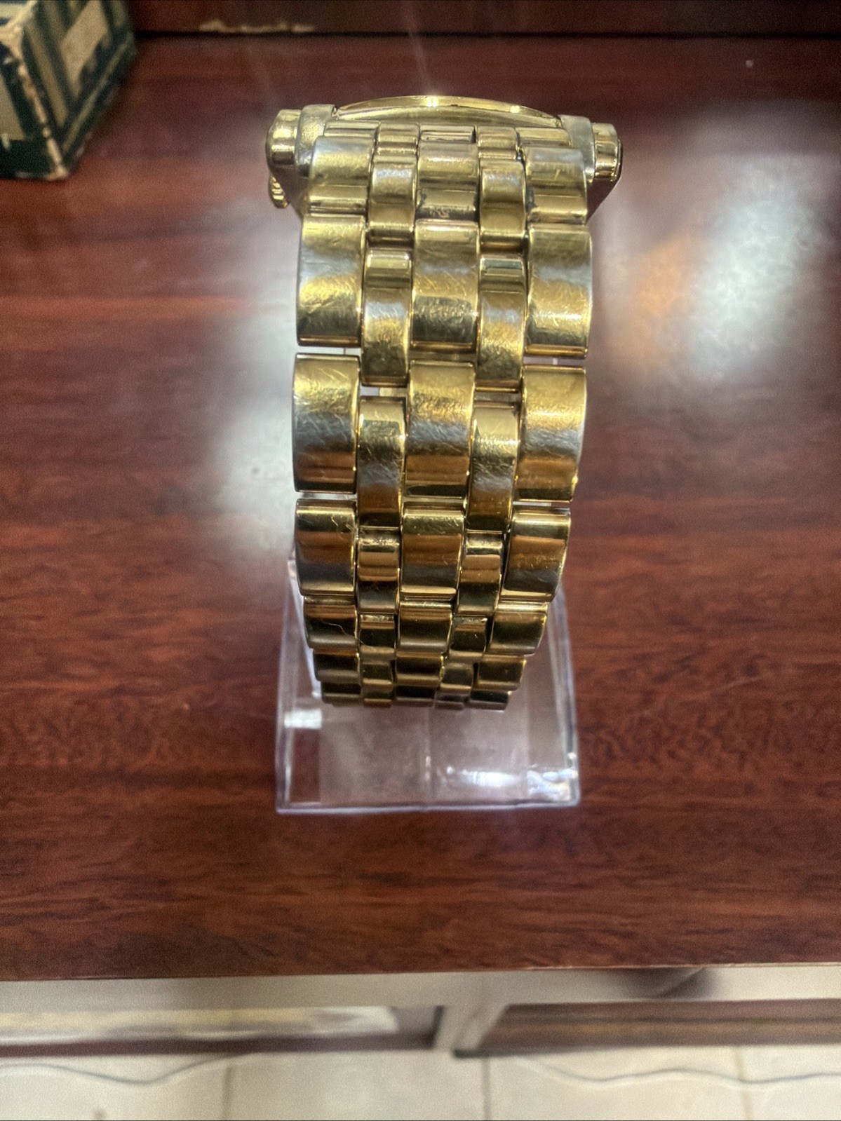 Bulova Accutron Vintage 27B11 Gold Plated Stainless Steel Deco Style Watch
