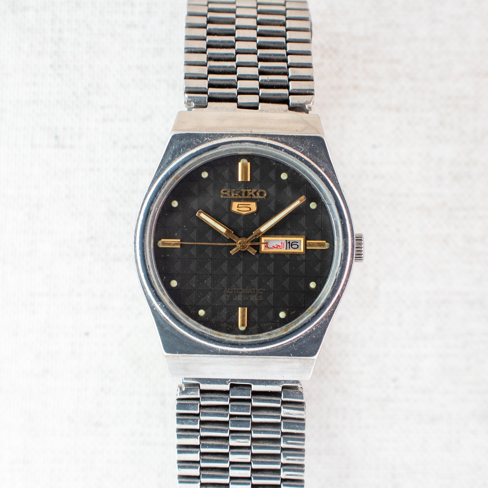 Vintage Seiko 5 Automatic Unsex Watch | Black Mosaic / Honeycomb Dial 4206-0591