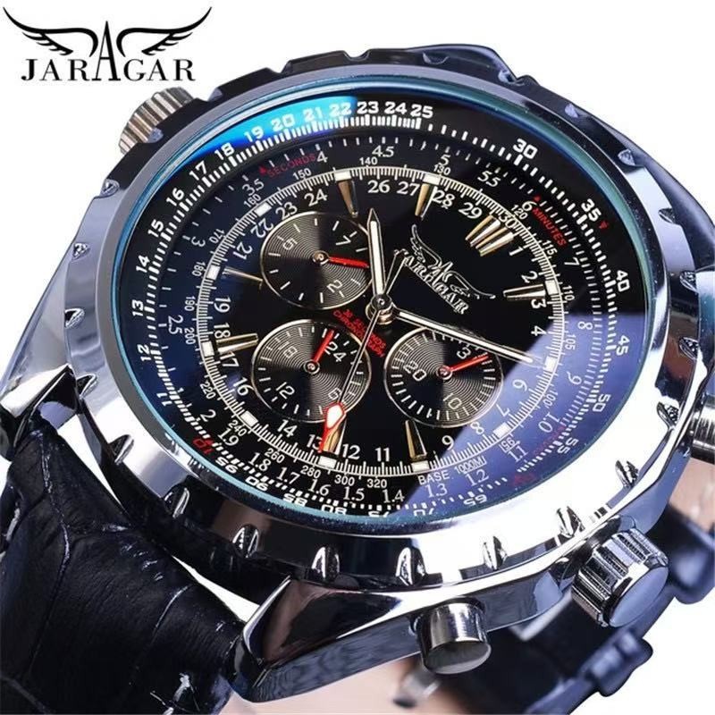 luxury Pilot/Aviator Mens Automatic Mechanical Watch Alloy Self-winding Gift