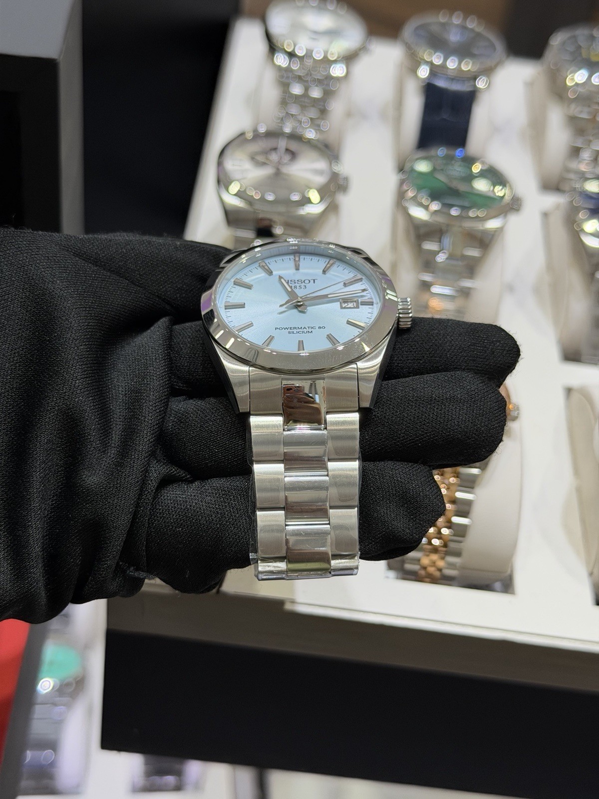 Tissot Gentleman Powermatic 80 Ice Blue 40 MM Automatic Watch T127.407.11.351.00