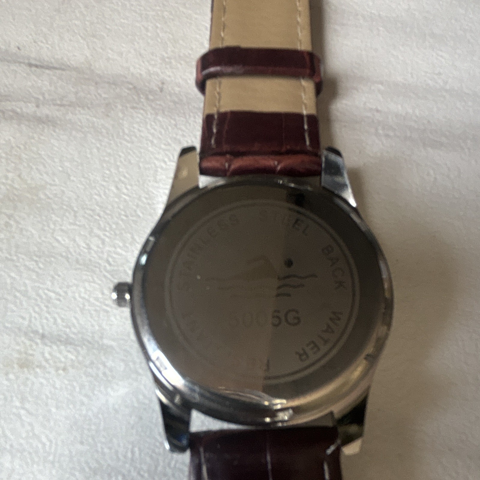 KASINY 5005G Women’s Analog Quartz Silver Dial Silver Case Brown Leather Strap
