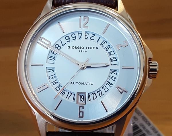 Mens Giorgio Fedon 1919 PAU Rose-Gold Retrograde Date Seiko Mvt Automatic Watch