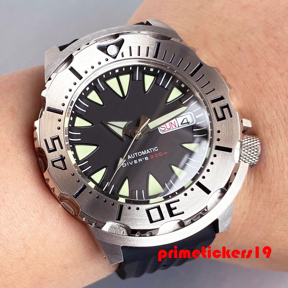 Tandorio Sapphire NH36 42mm Men’s Automatic Monster Watch 20BAR Dive 3.8 Crown