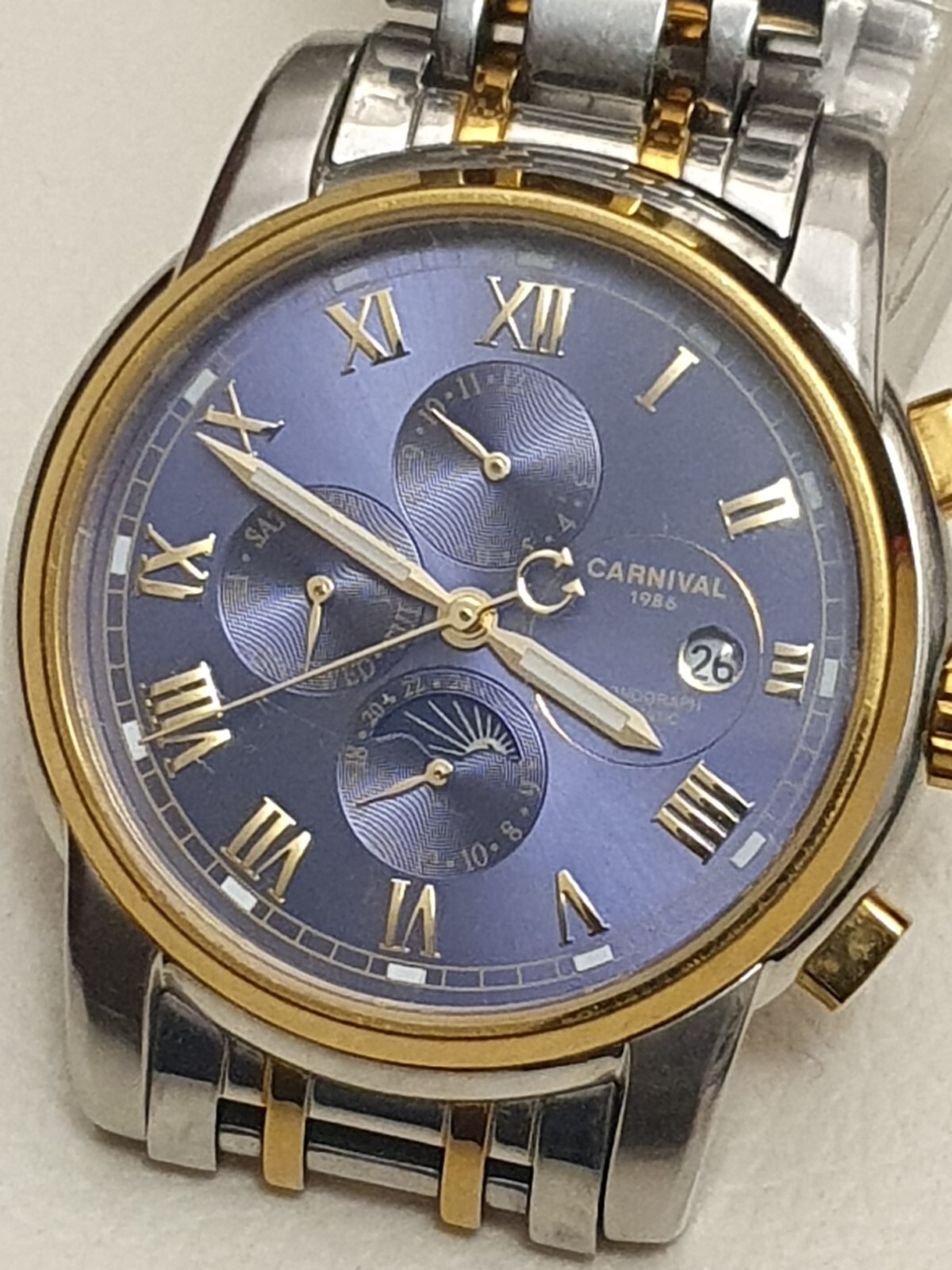 Just Fully Serviced CARNIVAL Chronograph Automatic WR3ATM NO.8008G Watch