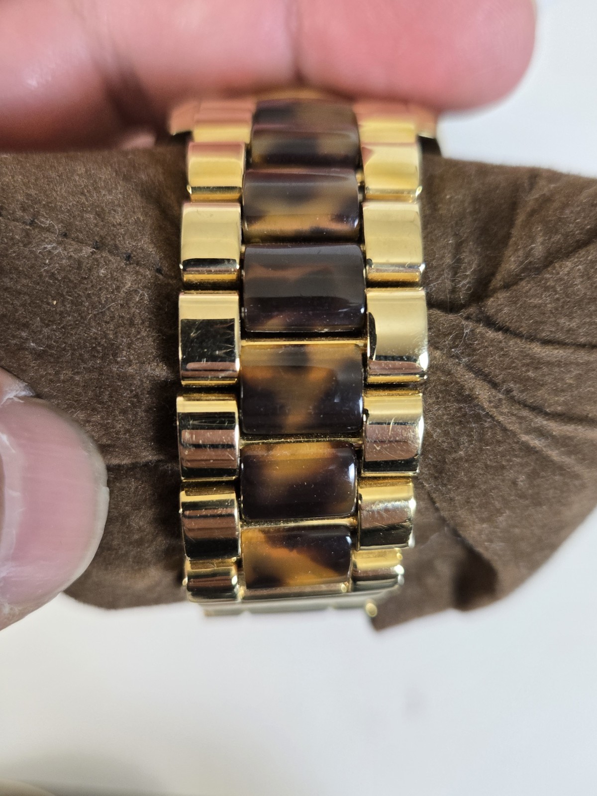 MICHAEL KORS MK 5696 BRADSHAW GOLD TONE+TORTOISE+BROWN CHRONO,ROMAN #’s WATCH