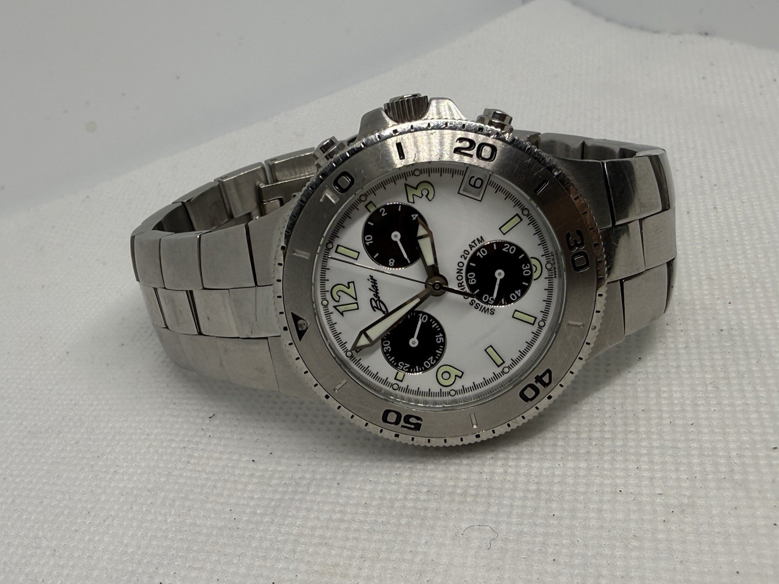 Belair A9915 Men’s Chronograph Diver Watch Swiss Quartz Stainless Steel