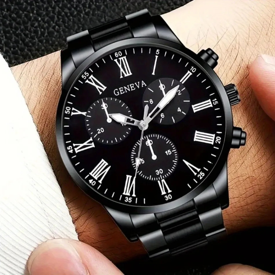 2pcs Luxury Men’s Quartz Watch Set, Business & Casual Wear – Ideal Gift for Back