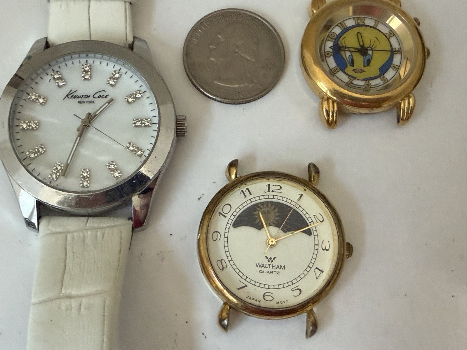LOT 15 WATCHES BULOVA FOSSIL WALTHAM KENNETH COLE DISNEY ETC ALL TESTED WORKING